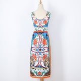 Sleeveless midi retro dress