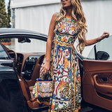 Sleeveless midi retro dress