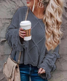 Tassel Solid Color Sweater