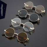 Round Stone Mirror Sunglasses