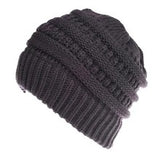 Mixed Color Knitted Wool Hat Ladies